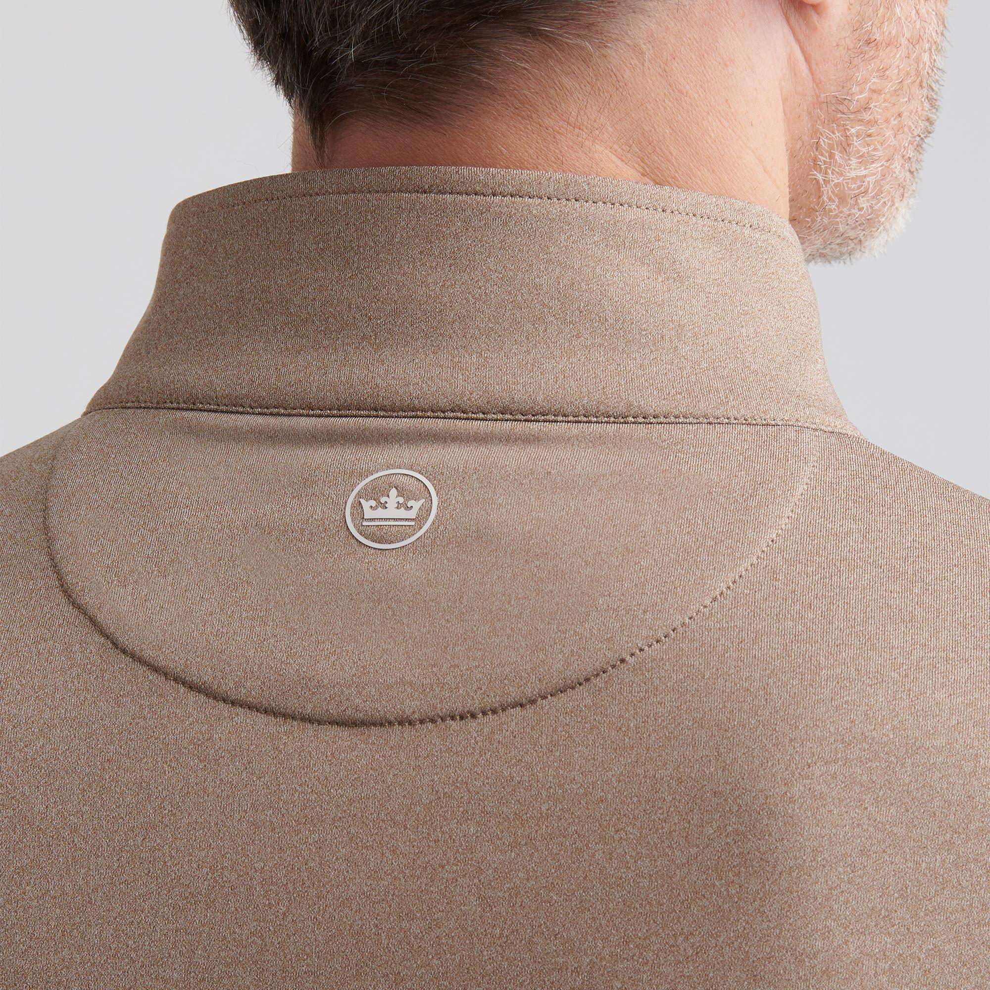 Peter Millar Perth Melange Performance Quarter Zip Mens Golf Poplar Brown